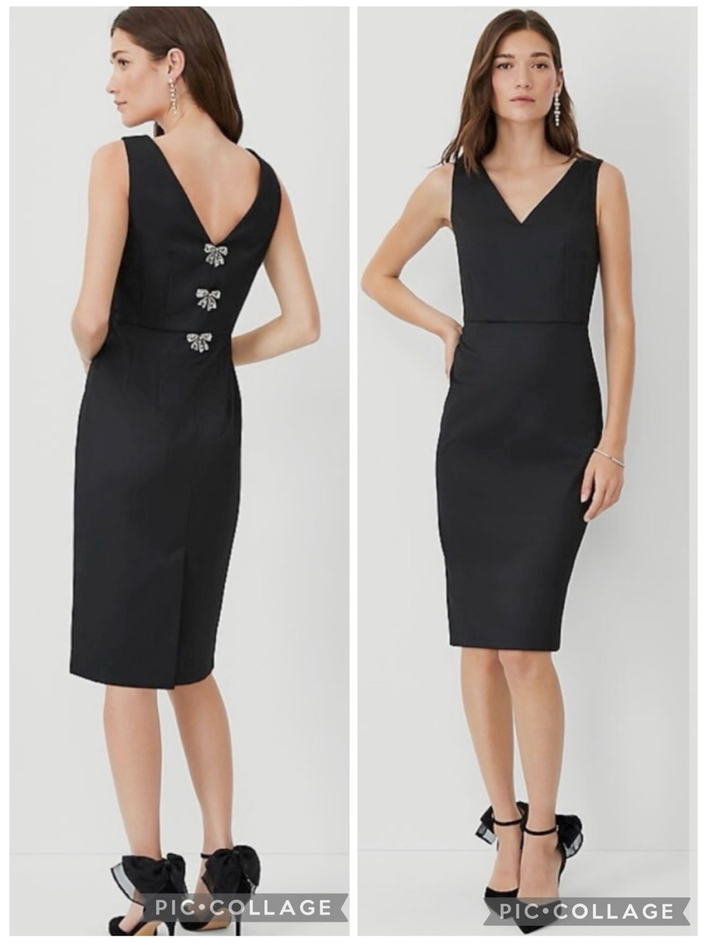 Ann Taylor Crystal Bow Back Sheath Sleeveless Cocktail Dress 2